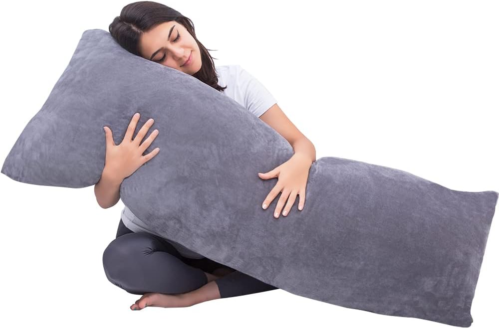 Body Pillow, Cooling Memory Foam Body Pillows for Adults Sleeping, Long Pillow for Bed, Big Large Firm Full Body Pillow for Side Sleeper, 20x54 Inch, White