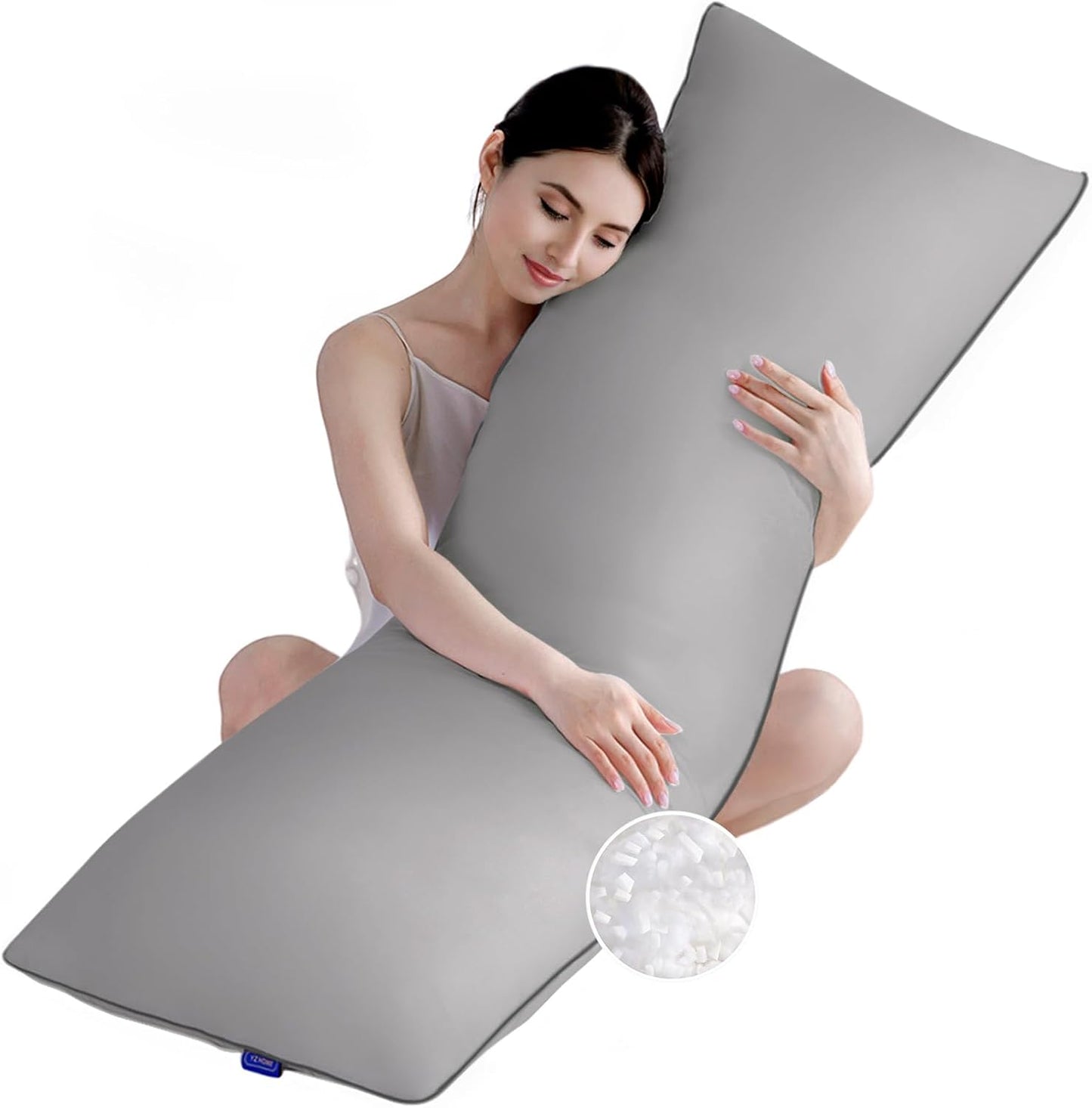 YZ HOME Memory Foam Body Pillow Insert - Full Body Pillow for Adults - Soft Large Long Bed Pillow for Side Sleeper (White, 20 Inchx54 Inch)