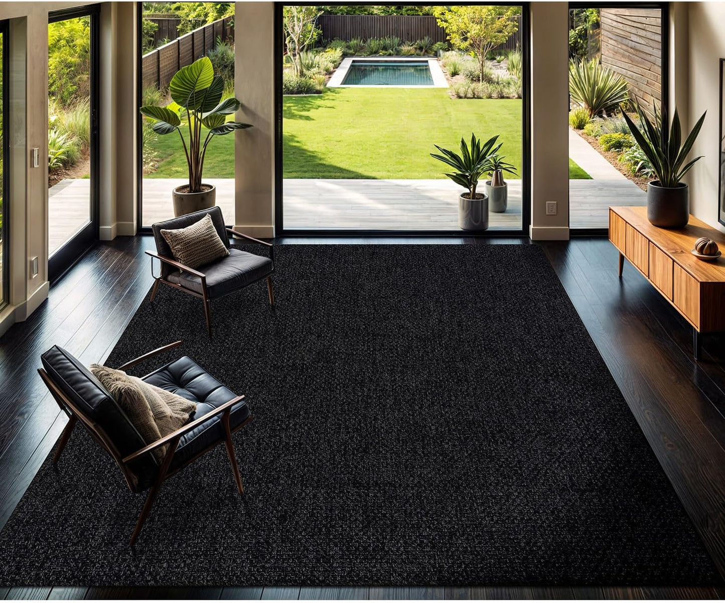 CAMILSON Easy Jute Rug 9x12, Indoor Outdoor Natural Color Fiber Area Rugs for Living Room and Patio Rug Herringbone Seagrass Boho Woven Design Easy-Cleaning Washable Outside Carpet Alfombras 9 x 12