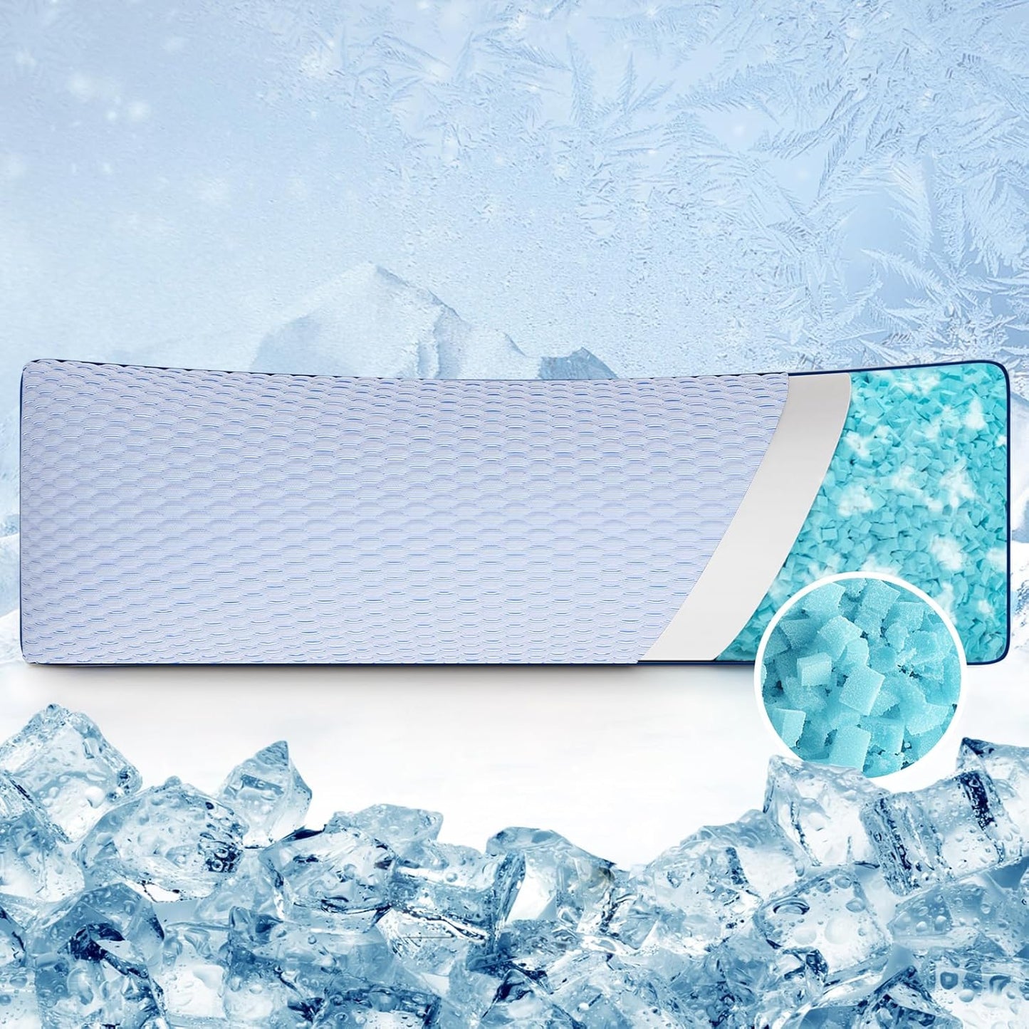 YZ HOME Long Body Pillow for Adults - Firm Body Pillow Insert with Shredded Blue Memory Foam, Adjustable Height, Soft Support for Side Sleeping, Pregnant Women, Washable (20x54 Inch, Grey)