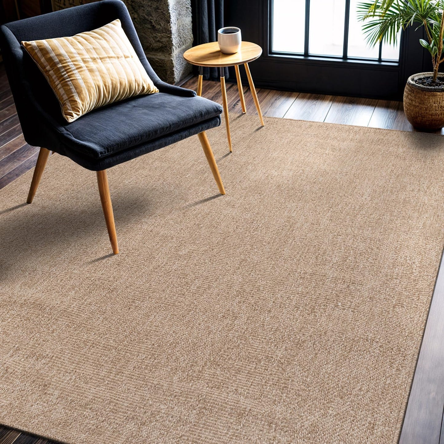 CAMILSON Easy Jute Rug 9x12, Indoor Outdoor Natural Color Fiber Area Rugs for Living Room and Patio Rug Herringbone Seagrass Boho Woven Design Easy-Cleaning Washable Outside Carpet Alfombras 9 x 12