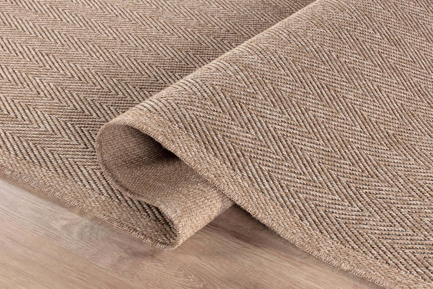 CAMILSON Easy Jute Rug 9x12, Indoor Outdoor Natural Color Fiber Area Rugs for Living Room and Patio Rug Herringbone Seagrass Boho Woven Design Easy-Cleaning Washable Outside Carpet Alfombras 9 x 12