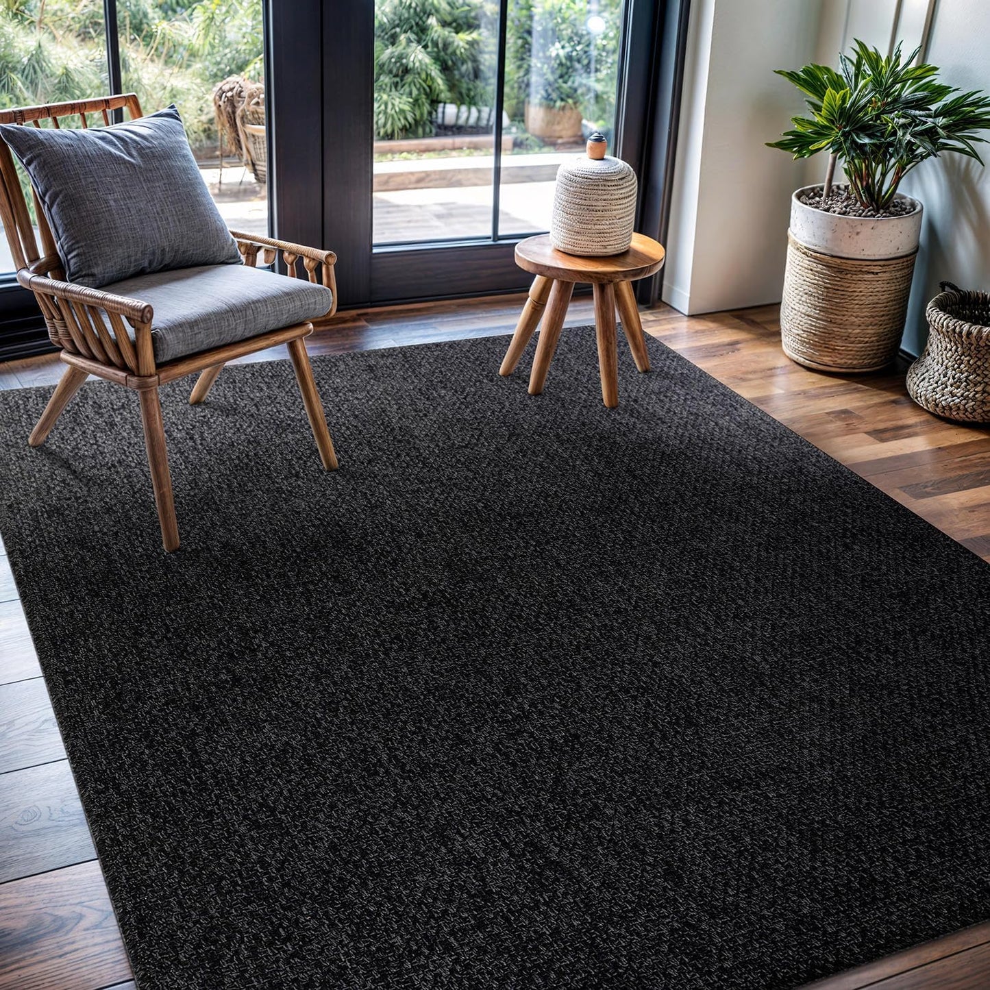 CAMILSON Easy Jute Rug 9x12, Indoor Outdoor Natural Color Fiber Area Rugs for Living Room and Patio Rug Herringbone Seagrass Boho Woven Design Easy-Cleaning Washable Outside Carpet Alfombras 9 x 12