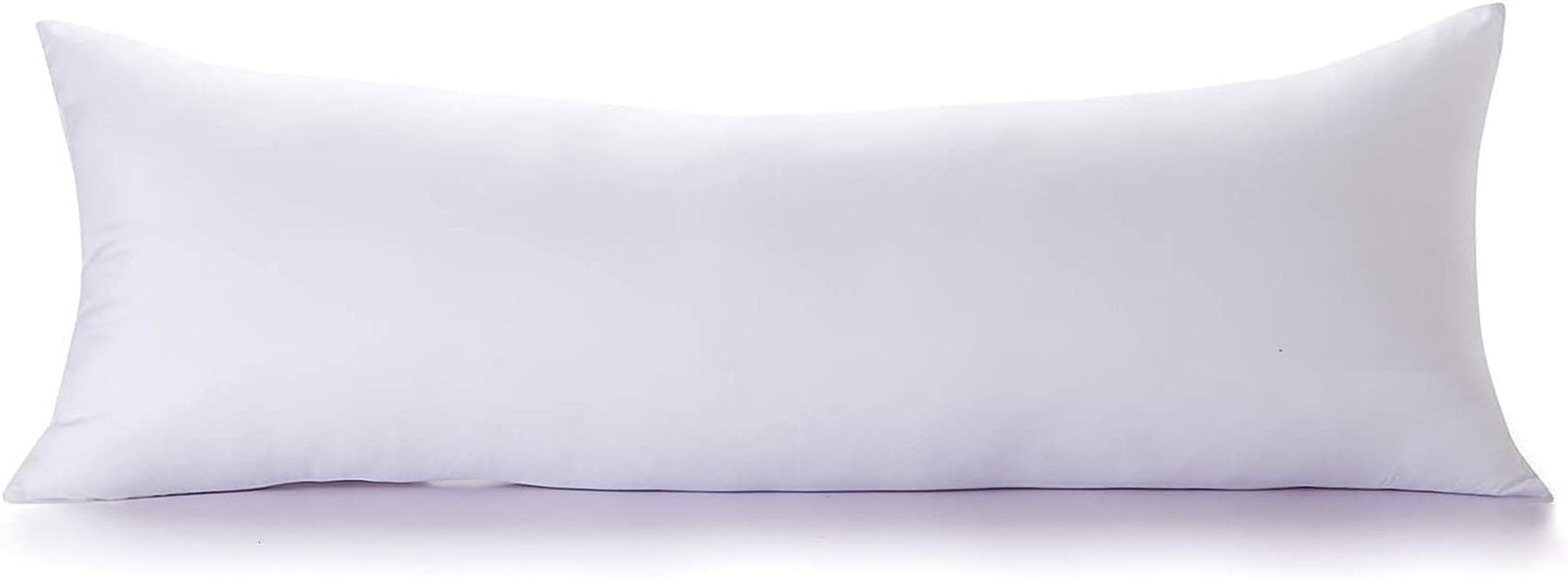 Acanva Fluffy Bed Sleeping Side Sleeper Body Pillow Insert, Extra-Long 20” x 72”, White