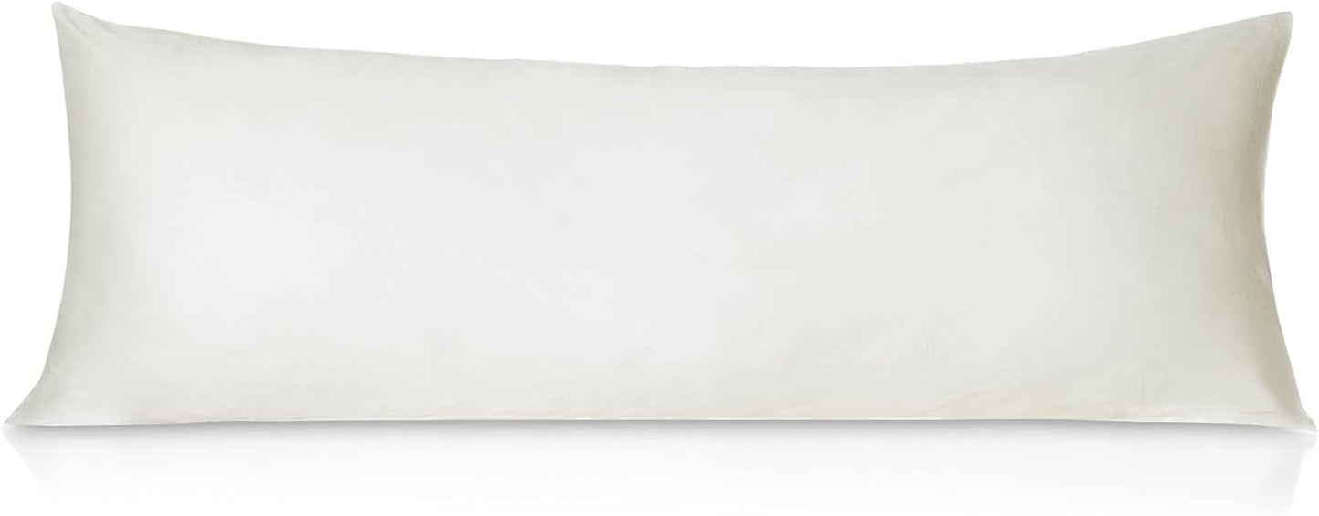 Leeden 100% Cotton Body Pillow Cover, 800 Thread Count 21x54 Soft Breathable Long Body Pillow Pillowcase, White