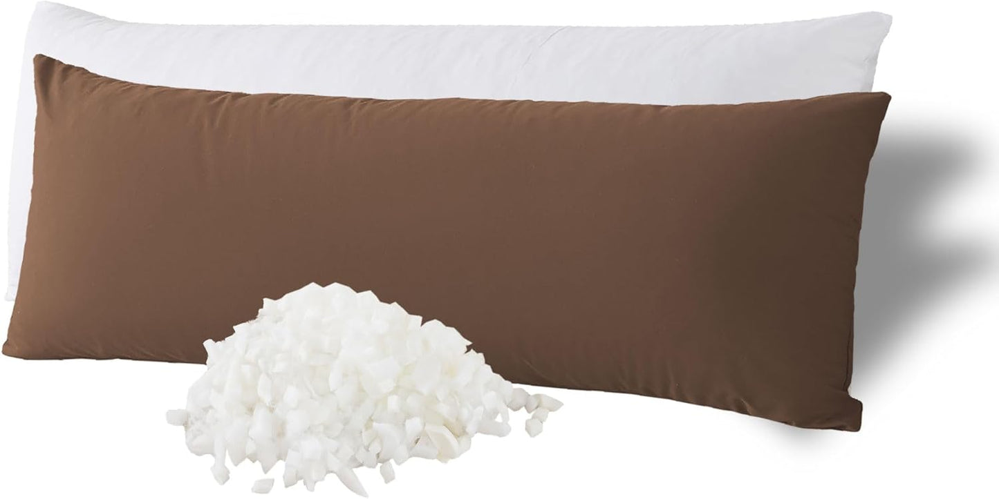 WhatsBedding Memory Foam Body Pillow with Removable Pillowcase-Fluffy Body Pillows for Adults -Large Long Bed Pillows for Sleeping - 20x54 inch, White