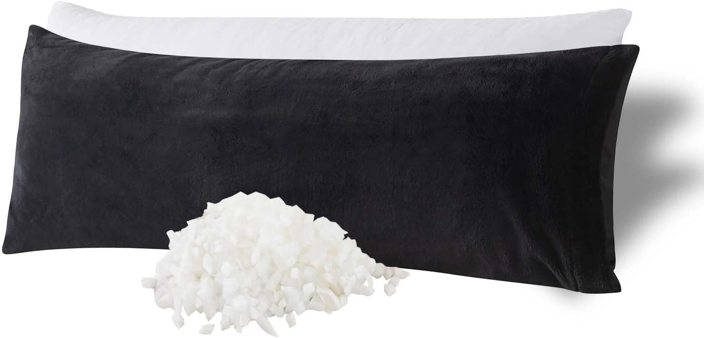 WhatsBedding Memory Foam Body Pillow with Removable Pillowcase-Fluffy Body Pillows for Adults -Large Long Bed Pillows for Sleeping - 20x54 inch, White