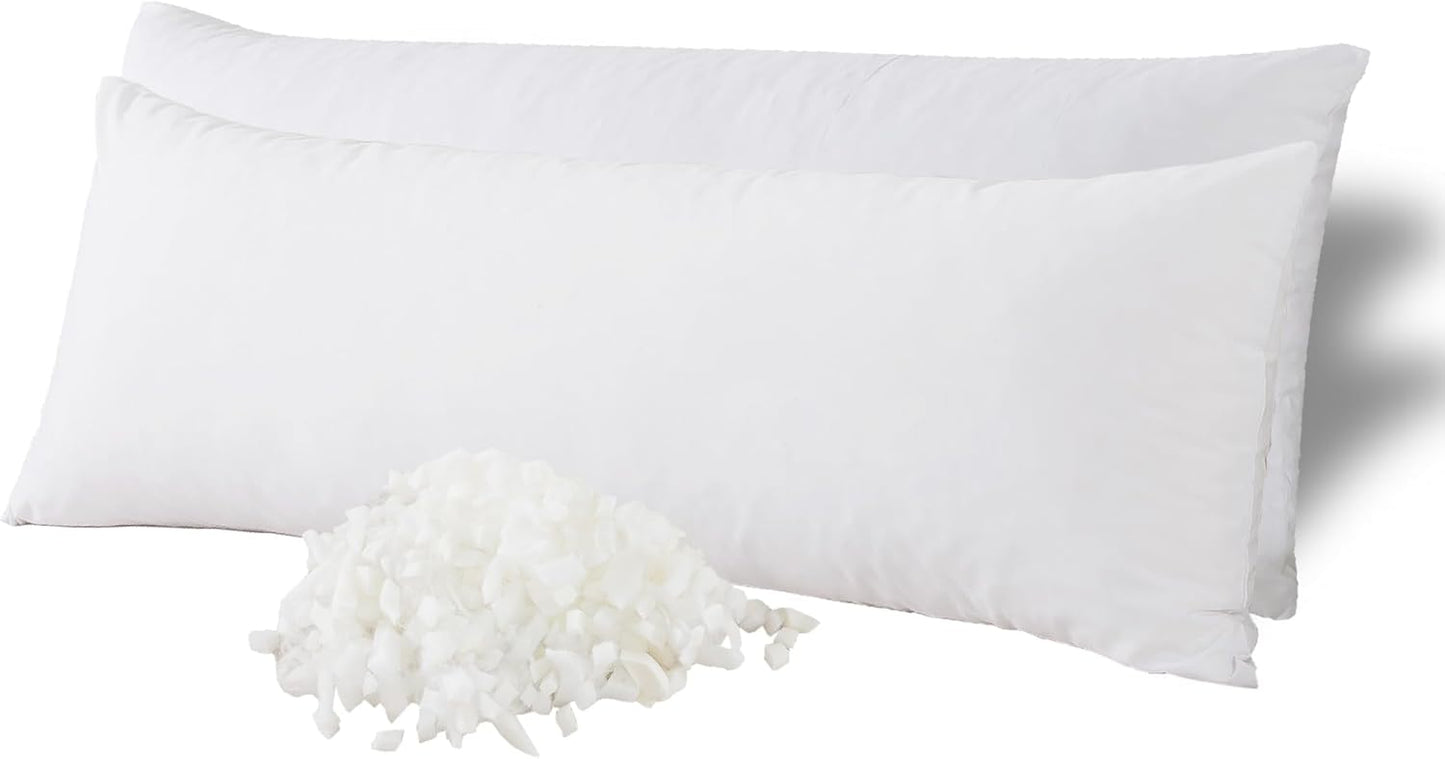 WhatsBedding Memory Foam Body Pillow with Removable Pillowcase-Fluffy Body Pillows for Adults -Large Long Bed Pillows for Sleeping - 20x54 inch, White