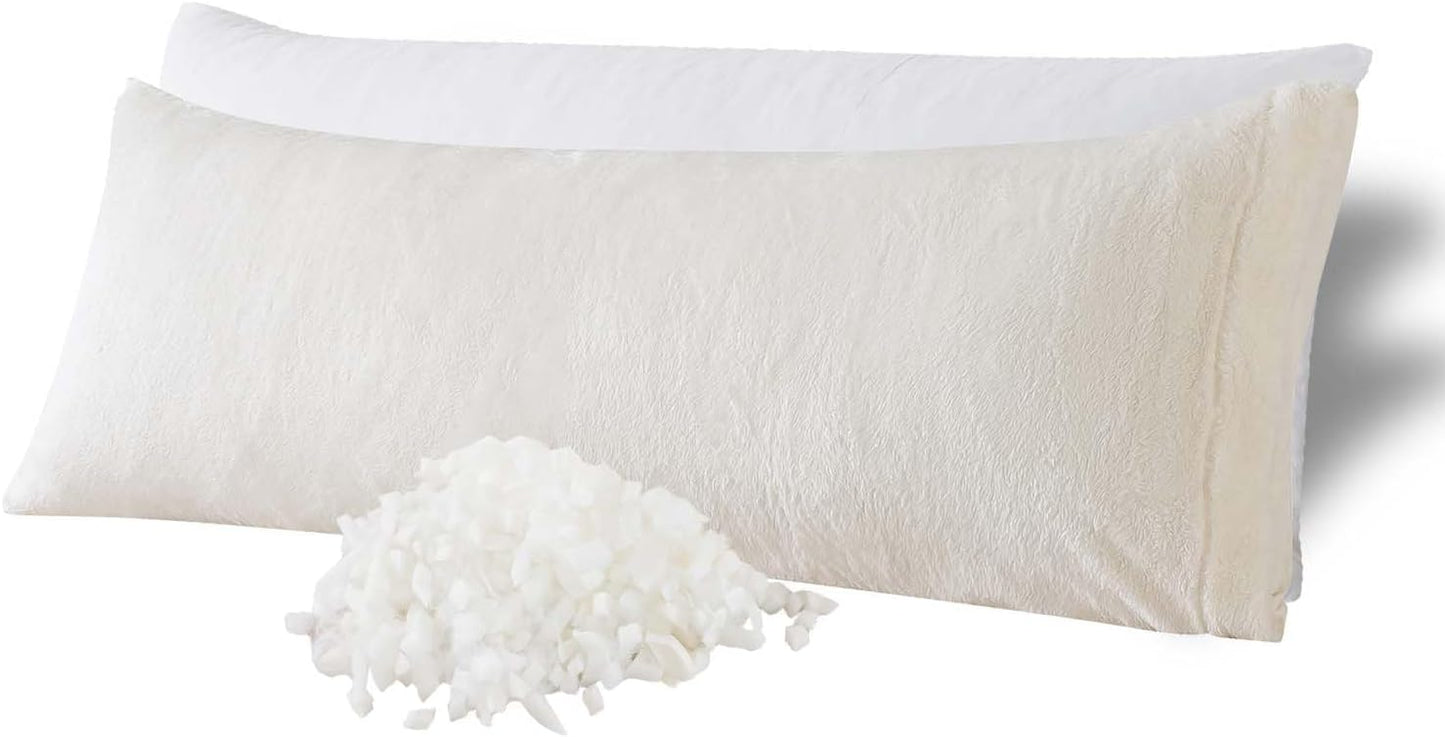 WhatsBedding Memory Foam Body Pillow with Removable Pillowcase-Fluffy Body Pillows for Adults -Large Long Bed Pillows for Sleeping - 20x54 inch, White