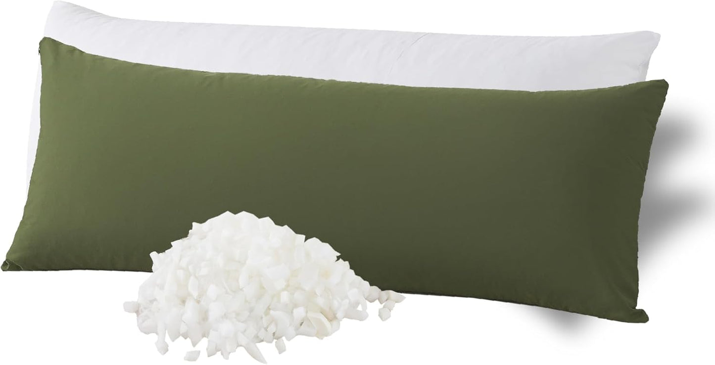 WhatsBedding Memory Foam Body Pillow with Removable Pillowcase-Fluffy Body Pillows for Adults -Large Long Bed Pillows for Sleeping - 20x54 inch, White