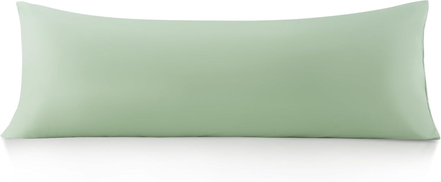 Leeden 100% Cotton Body Pillow Cover, 800 Thread Count 21x54 Soft Breathable Long Body Pillow Pillowcase, White