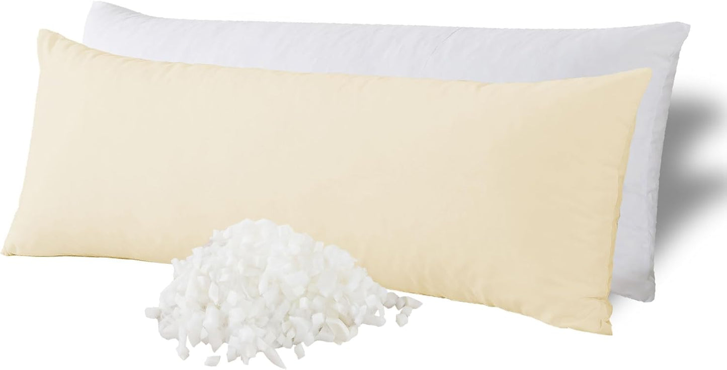 WhatsBedding Memory Foam Body Pillow with Removable Pillowcase-Fluffy Body Pillows for Adults -Large Long Bed Pillows for Sleeping - 20x54 inch, White