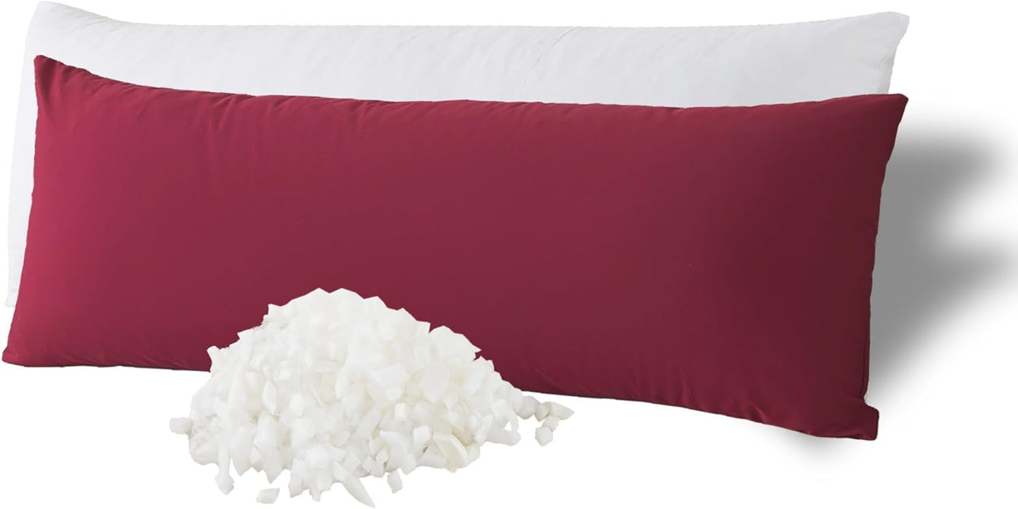 WhatsBedding Memory Foam Body Pillow with Removable Pillowcase-Fluffy Body Pillows for Adults -Large Long Bed Pillows for Sleeping - 20x54 inch, White