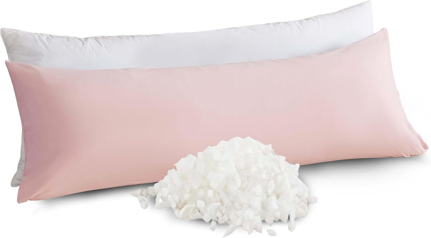 WhatsBedding Memory Foam Body Pillow with Pillowcase, Soft Large Long Bed Pillow for Adults, Breathable Full Body Pillow with Removable Pillow Cover - Dark Grey