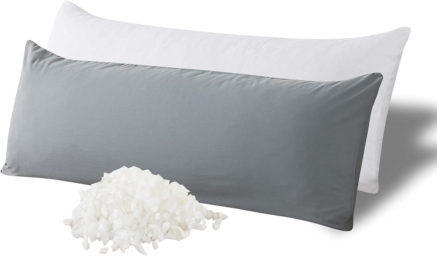 WhatsBedding Memory Foam Body Pillow with Removable Pillowcase-Fluffy Body Pillows for Adults -Large Long Bed Pillows for Sleeping - 20x54 inch, White