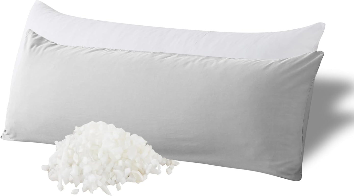 WhatsBedding Memory Foam Body Pillow with Removable Pillowcase-Fluffy Body Pillows for Adults -Large Long Bed Pillows for Sleeping - 20x54 inch, White