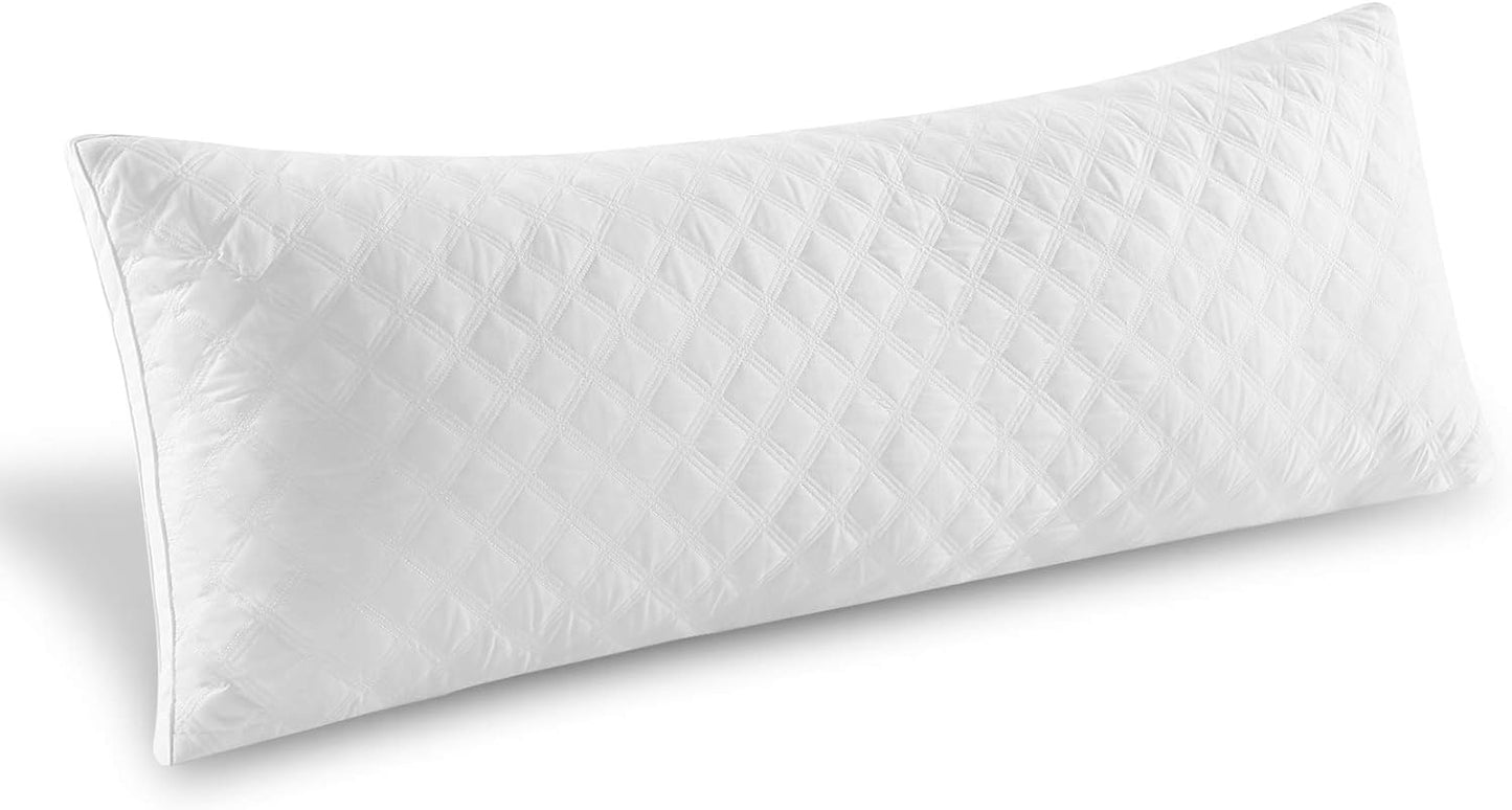 Oubonun Premium Adjustable Loft Quilted Body Pillows - Firm and Fluffy - Quality Plush - Down Alternative - Head Support Pillow - 21"x54"