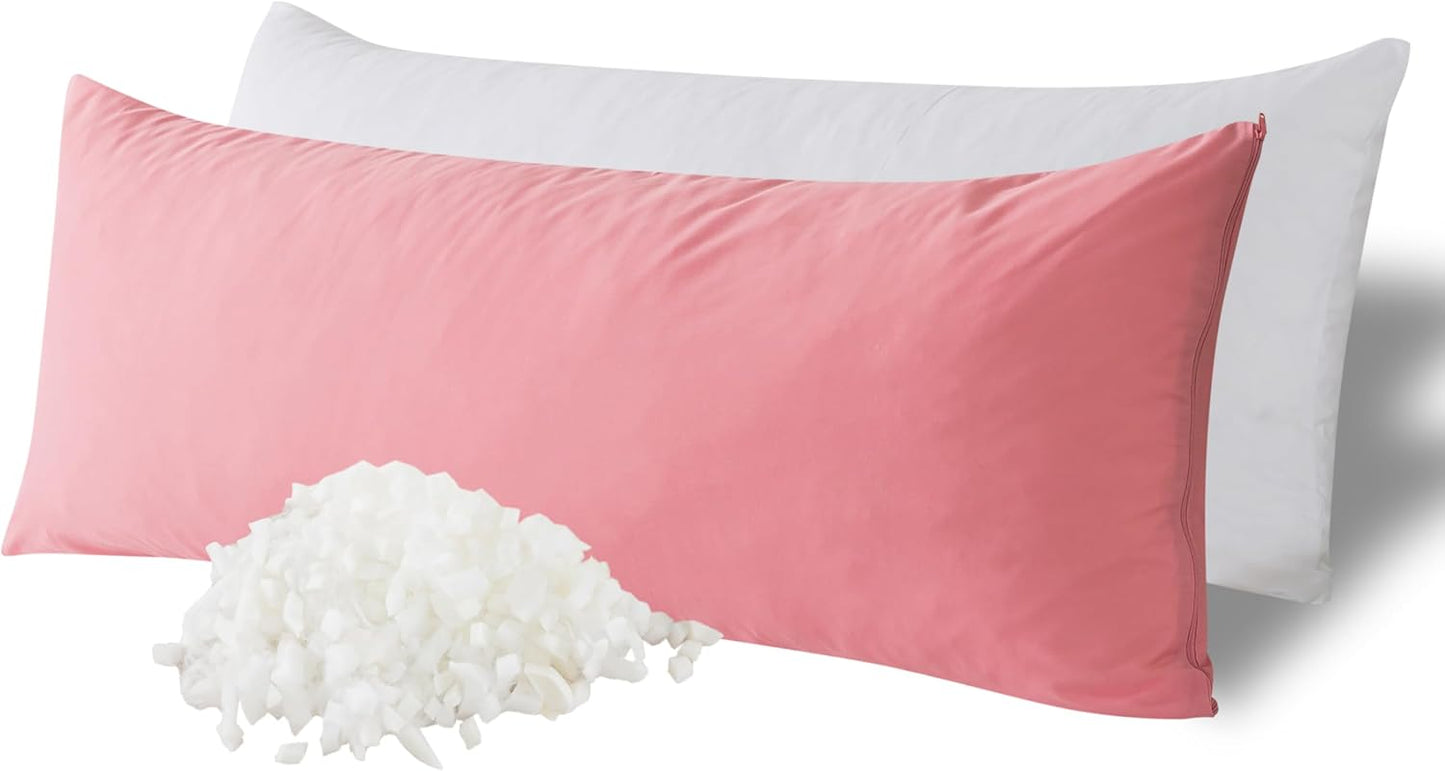 WhatsBedding Memory Foam Body Pillow with Removable Pillowcase-Fluffy Body Pillows for Adults -Large Long Bed Pillows for Sleeping - 20x54 inch, White