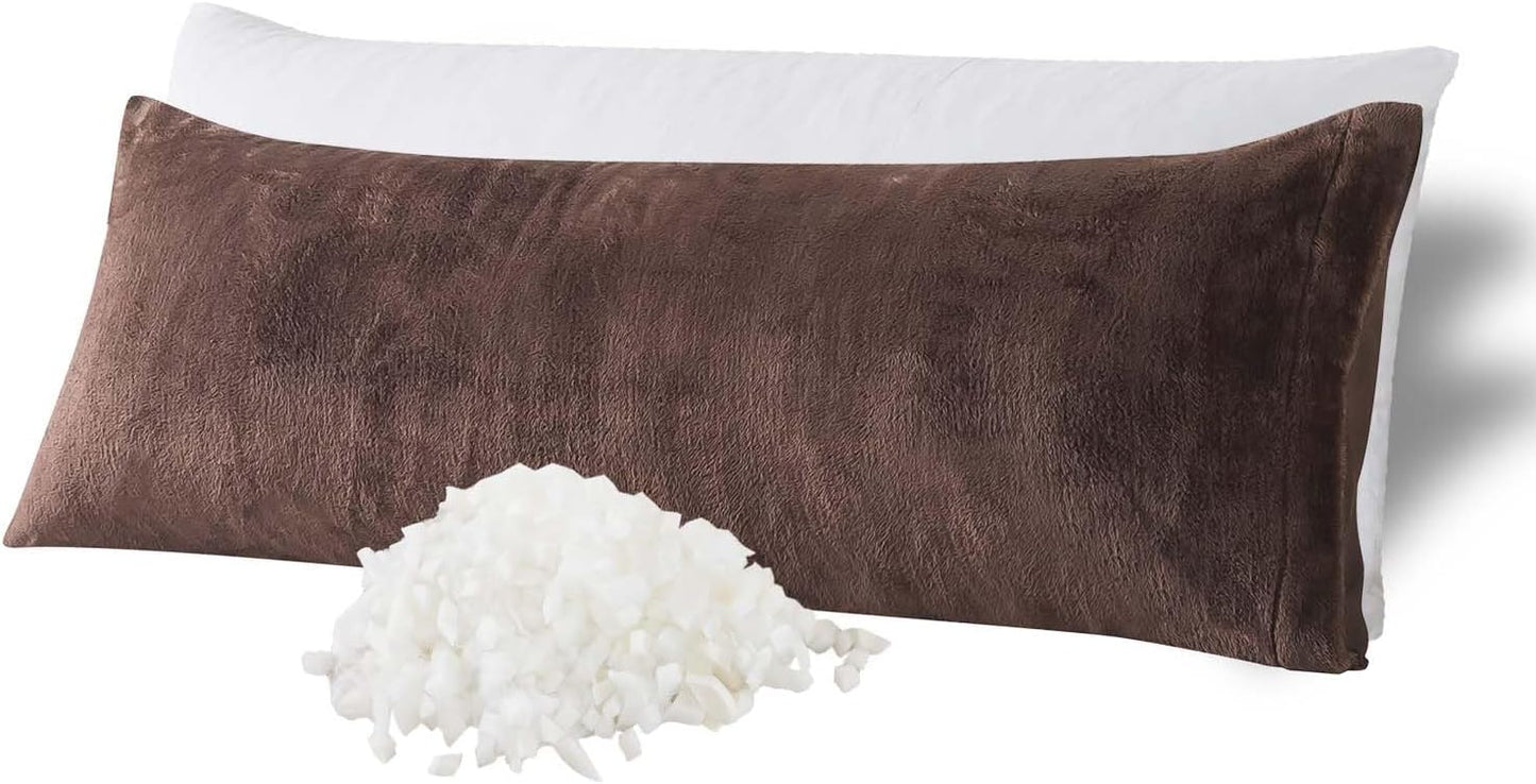 WhatsBedding Memory Foam Body Pillow with Removable Pillowcase-Fluffy Body Pillows for Adults -Large Long Bed Pillows for Sleeping - 20x54 inch, White