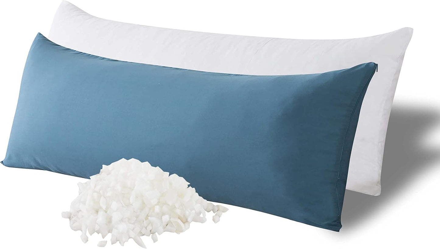WhatsBedding Memory Foam Body Pillow with Removable Pillowcase-Fluffy Body Pillows for Adults -Large Long Bed Pillows for Sleeping - 20x54 inch, White