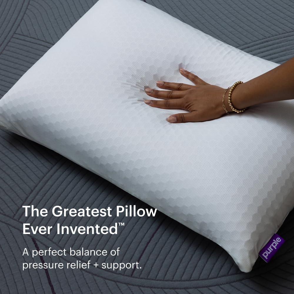 Purple Harmony Pillow - King Tall, Greatest Pillow Ever Invented, 360º Hex Grid & Talalay Latex Core - No Pressure Support, Stays Cool, Luxurious Comfort