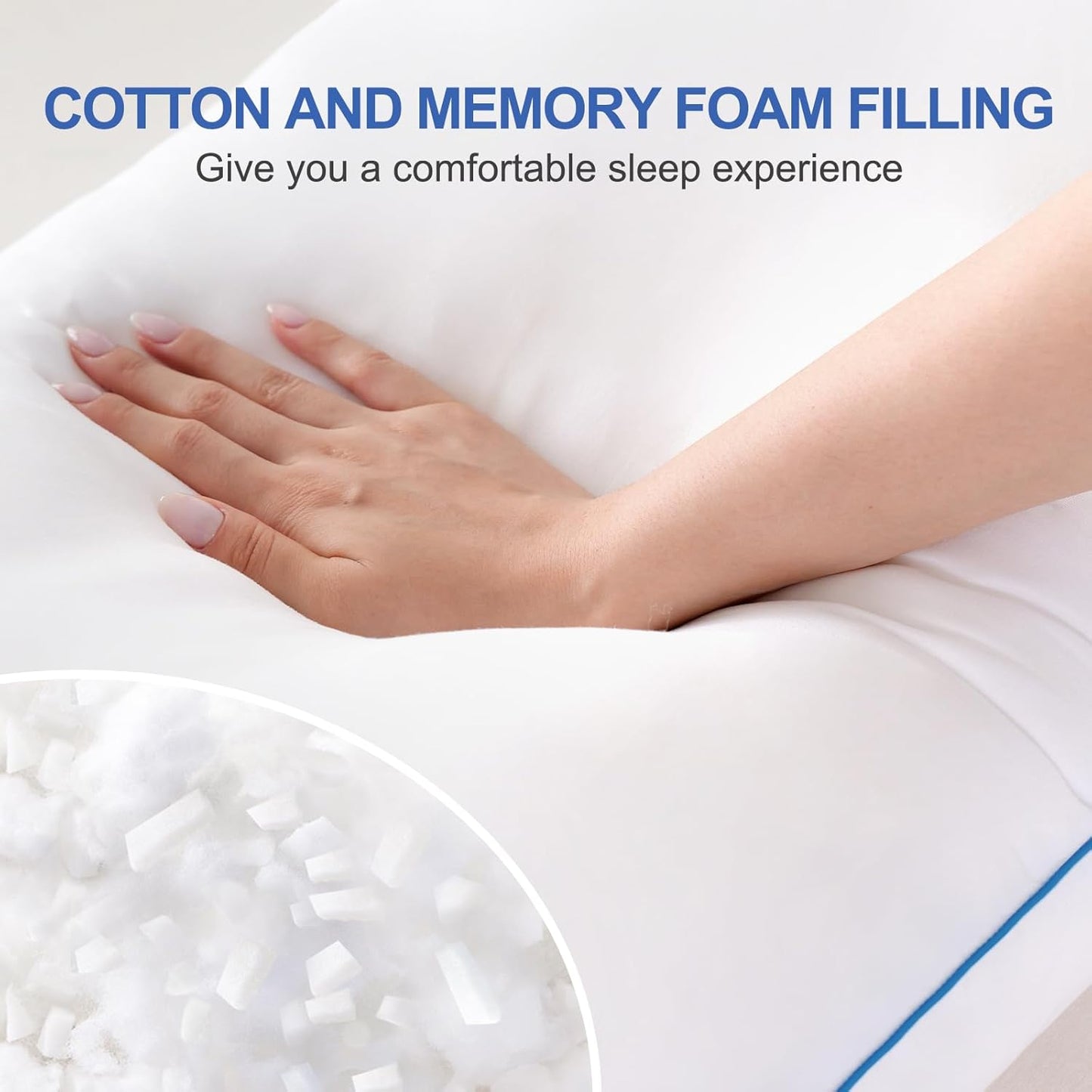 YZ HOME Memory Foam Body Pillow Insert - Full Body Pillow for Adults - Soft Large Long Bed Pillow for Side Sleeper (White, 20 Inchx54 Inch)