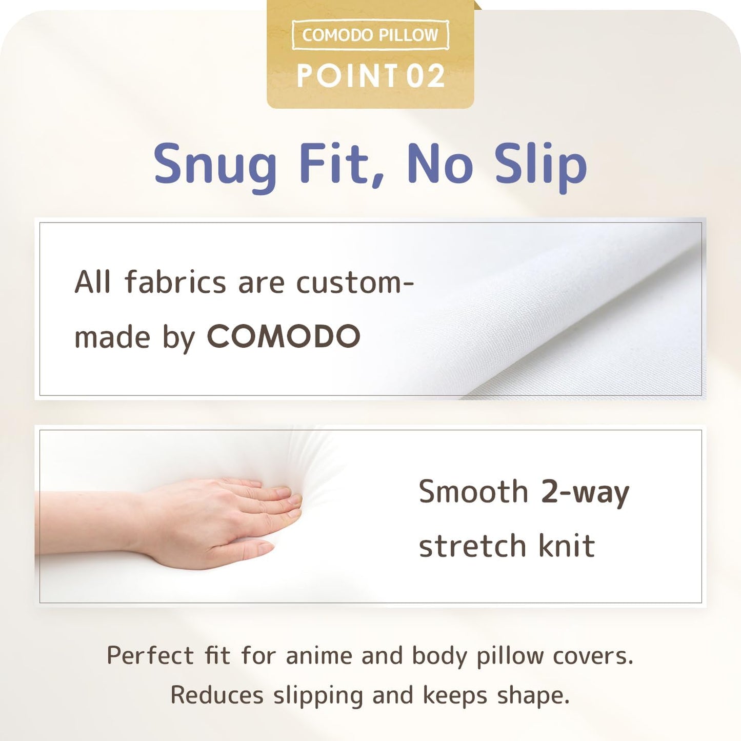 Comodo Body Pillow High Class (Made in Japan / 60 x 20 inch (150 x 50cm)) Dakimakura Pillow for Side Sleepers (Anime/Maternity) - Washable
