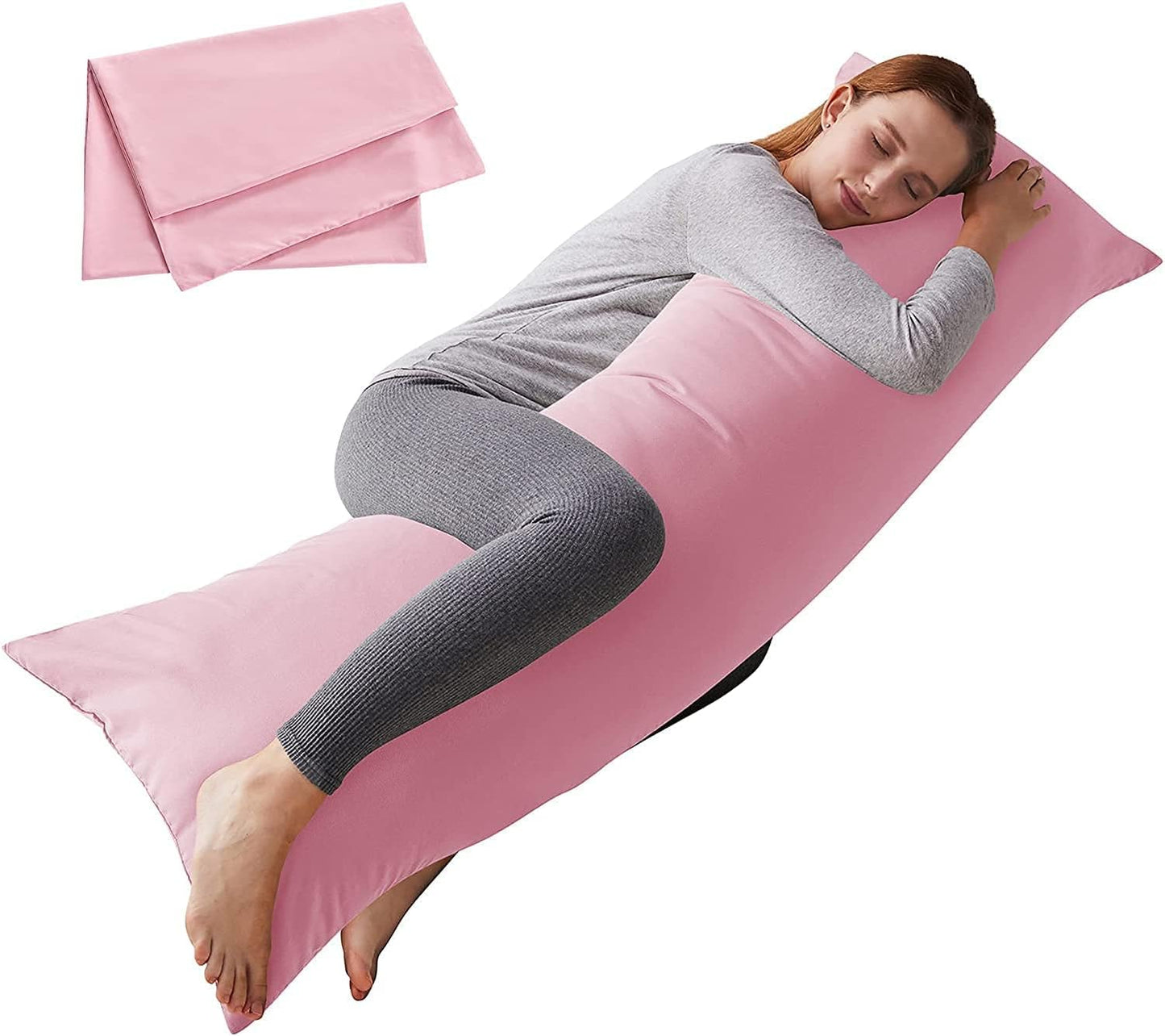 ELNIDO QUEEN Body Pillow with Pillowcase - Soft Long Bed Pillow for Adults - Breathable Full Body Pillow Insert for Sleeping, 20x54inches, Grey