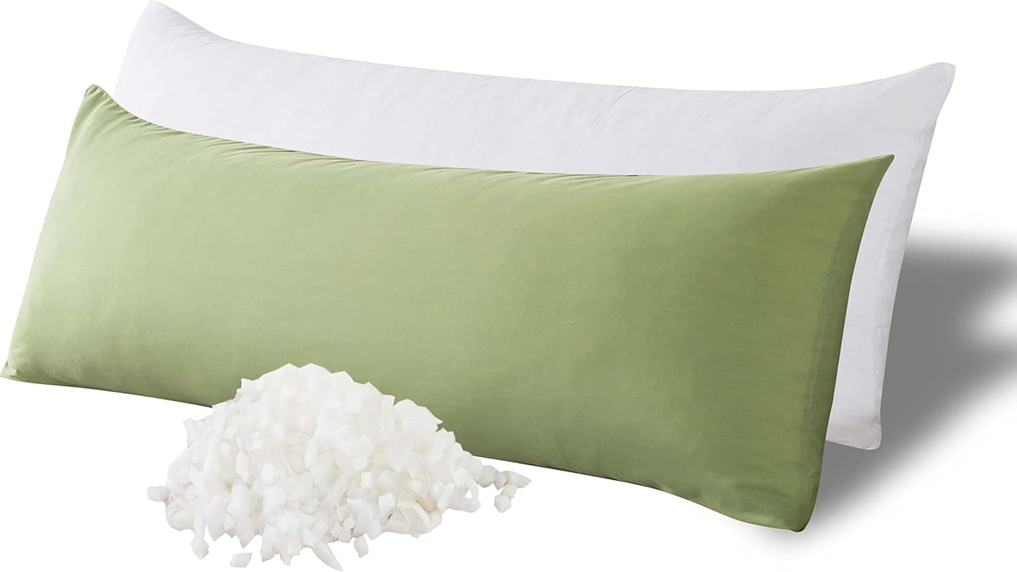 WhatsBedding Memory Foam Body Pillow with Removable Pillowcase-Fluffy Body Pillows for Adults -Large Long Bed Pillows for Sleeping - 20x54 inch, White