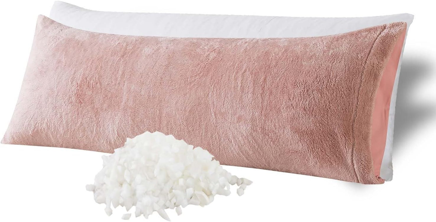 WhatsBedding Memory Foam Body Pillow with Removable Pillowcase-Fluffy Body Pillows for Adults -Large Long Bed Pillows for Sleeping - 20x54 inch, White