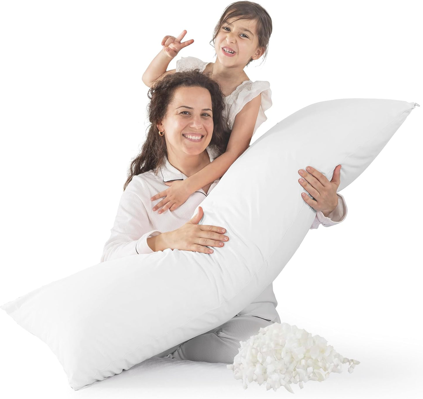 WhatsBedding Memory Foam Body Pillow with Pillowcase, Soft Large Long Bed Pillow for Adults, Breathable Full Body Pillow with Removable Pillow Cover - Dark Grey