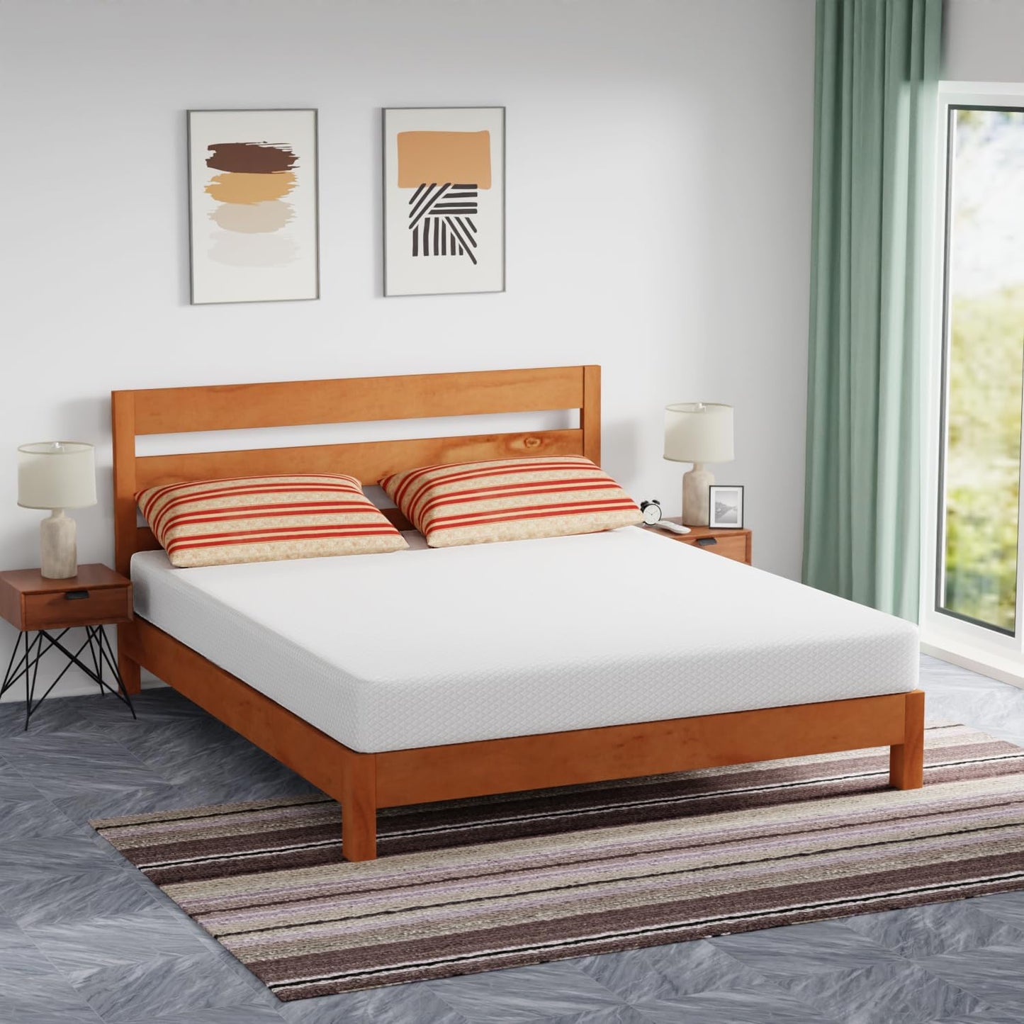 FDW | 5 Inch Twin Mattress | Medium Firm | Gel Memory Foam Mattress | White | Bed in a Box, CertiPUR-US Certified | Pressure Relief, Cooling Ventilated Foam | Washable Removable Cover