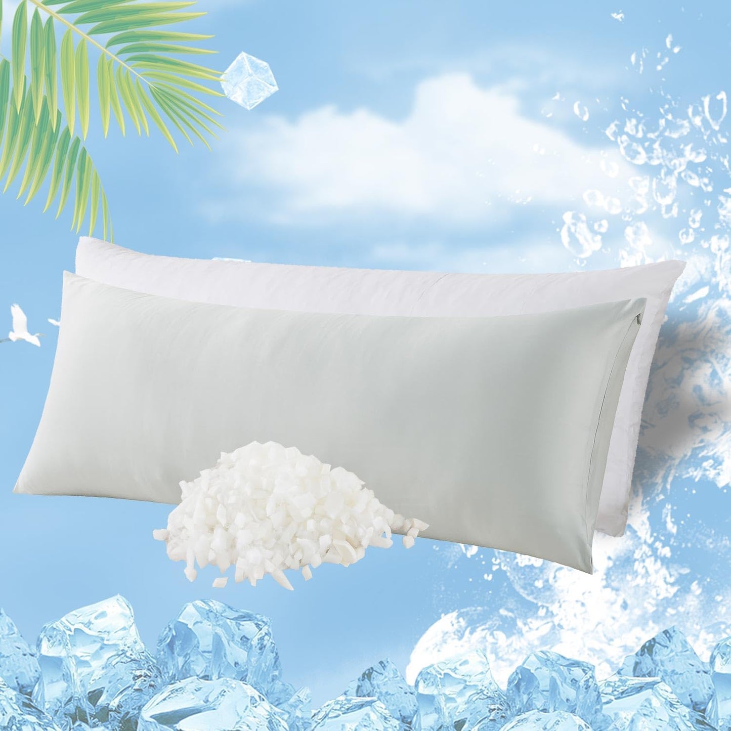 WhatsBedding Memory Foam Body Pillow with Removable Pillowcase-Fluffy Body Pillows for Adults -Large Long Bed Pillows for Sleeping - 20x54 inch, White