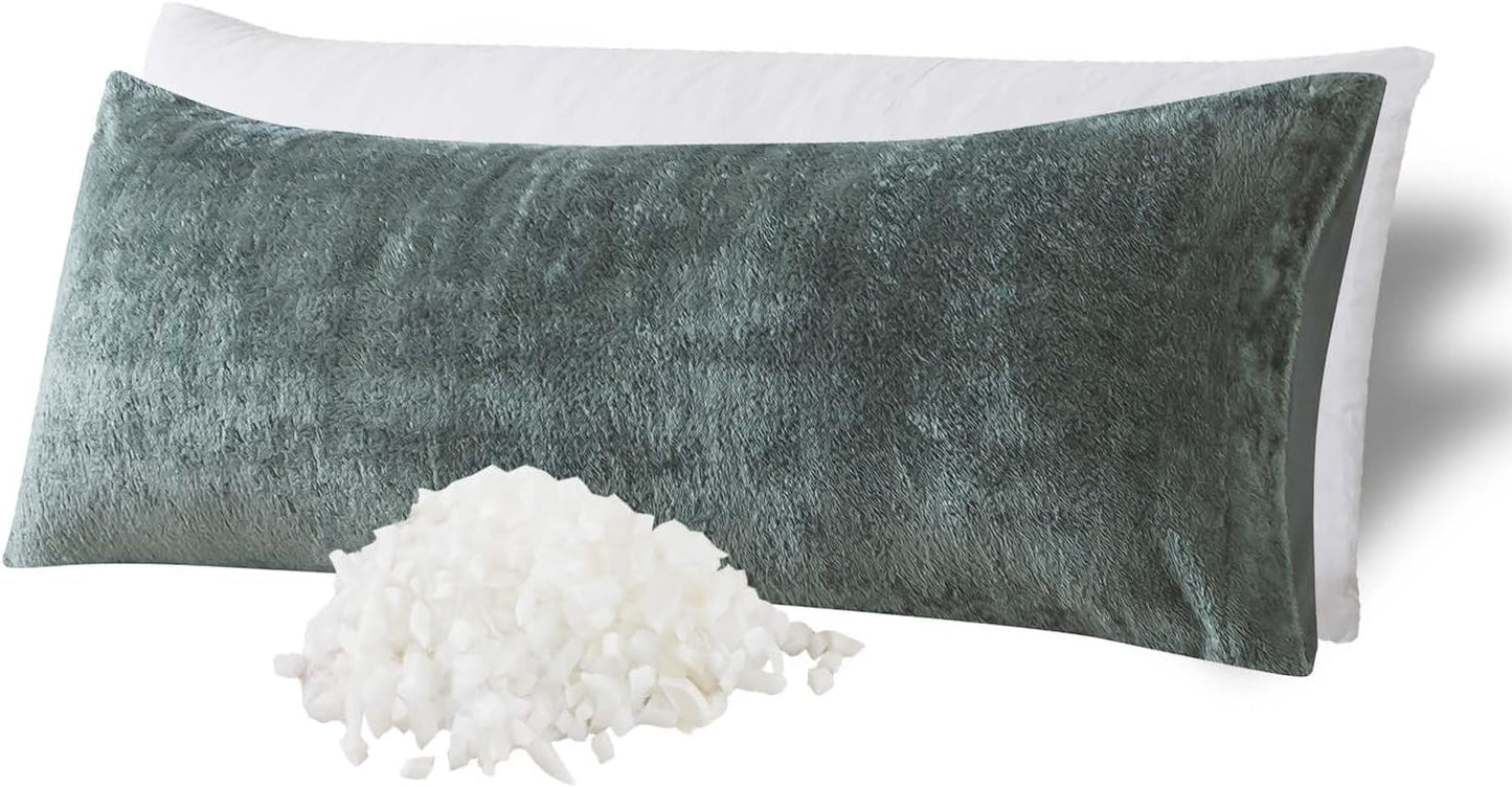 WhatsBedding Memory Foam Body Pillow with Removable Pillowcase-Fluffy Body Pillows for Adults -Large Long Bed Pillows for Sleeping - 20x54 inch, White