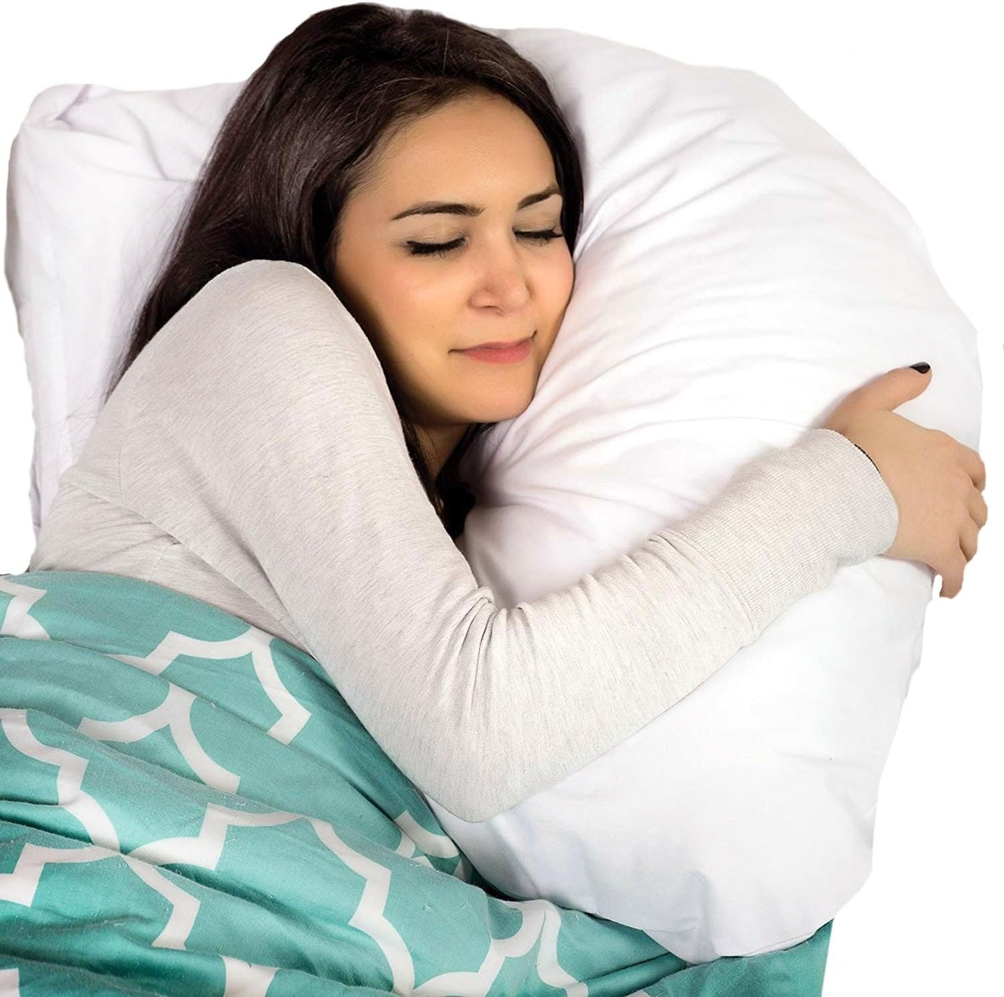 DMI U-Shaped Side Sleeping Pillows For Neck And Shoulder Pain |Side Sleeper Neck Pillow & Pregnancy Pillow Side Sleeper With Ear Hole | Back, Hip, & Sciatica Relief(30"x20"x6")