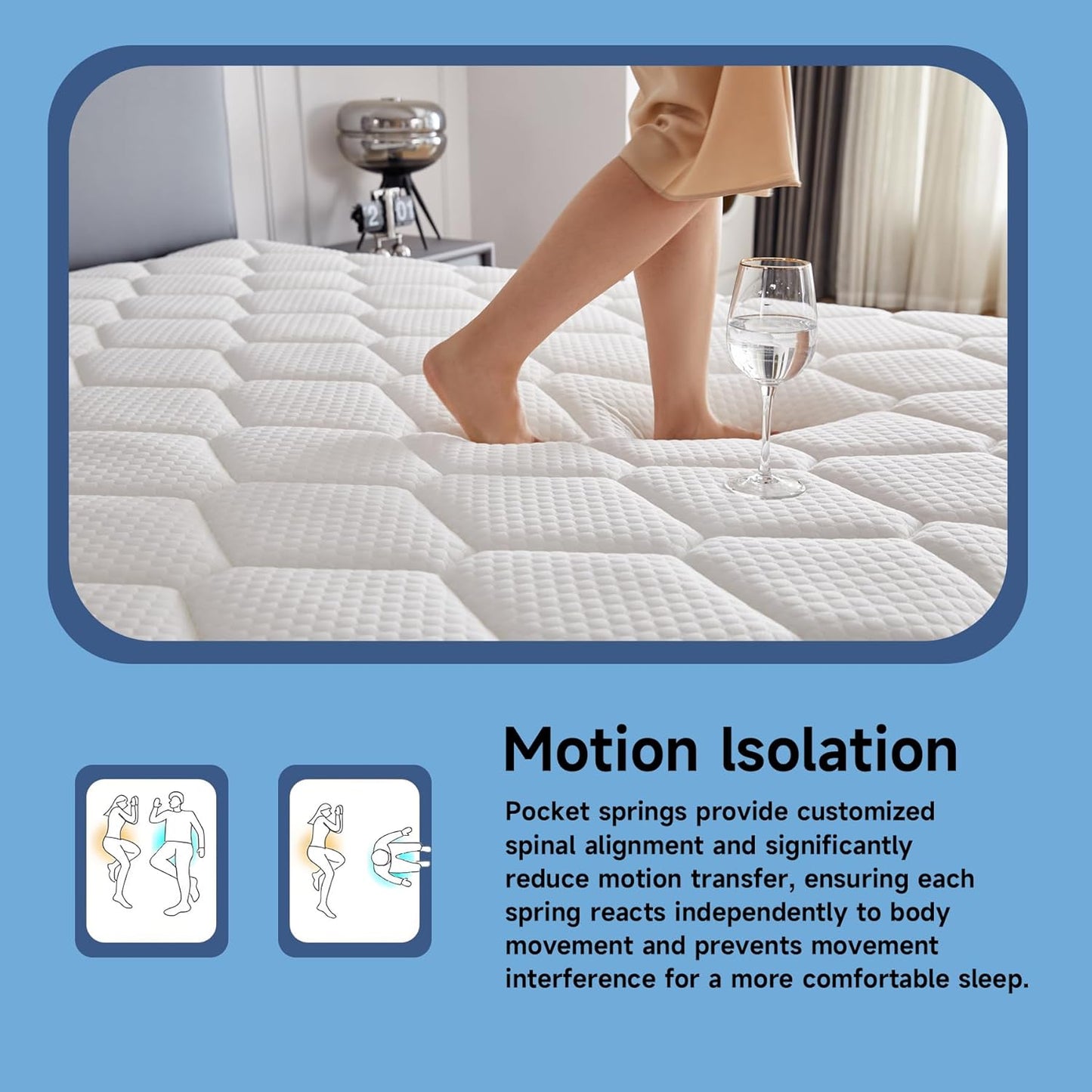 Queen Mattresses,10 Inch Queen Size Mattress in A Box, Memory Foam Hybrid Mattress with Individual Pocket Spring for Motion Isolation & Strong Edge Support, Stress & Pressure Relief,CertiPUR-US