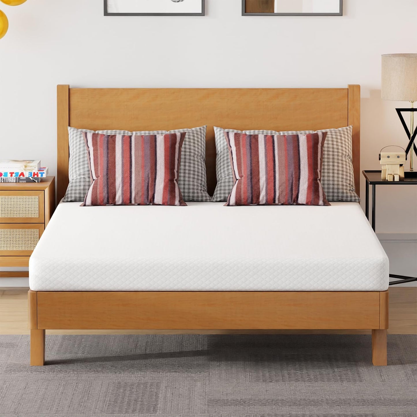 FDW | 5 Inch Twin Mattress | Medium Firm | Gel Memory Foam Mattress | White | Bed in a Box, CertiPUR-US Certified | Pressure Relief, Cooling Ventilated Foam | Washable Removable Cover