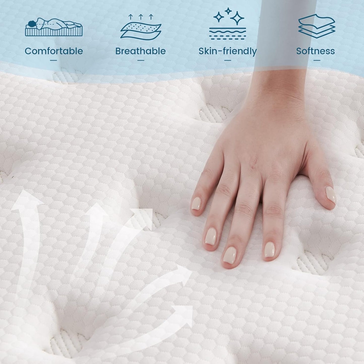 Full Size Mattress, 12 Inch Memory Foam Hybrid Mattress in a Box with Pocket Springs for Motion Isolation Pressure Relief, 100 Nights Trial, CertiPUR-US