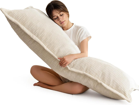 HIGOGOGO Body Pillow for Adults, Thickened Memory Foam Long Bed Pillow, Breathable Full Body Pillow with Removable Pillow Cover (20x54 Inch)