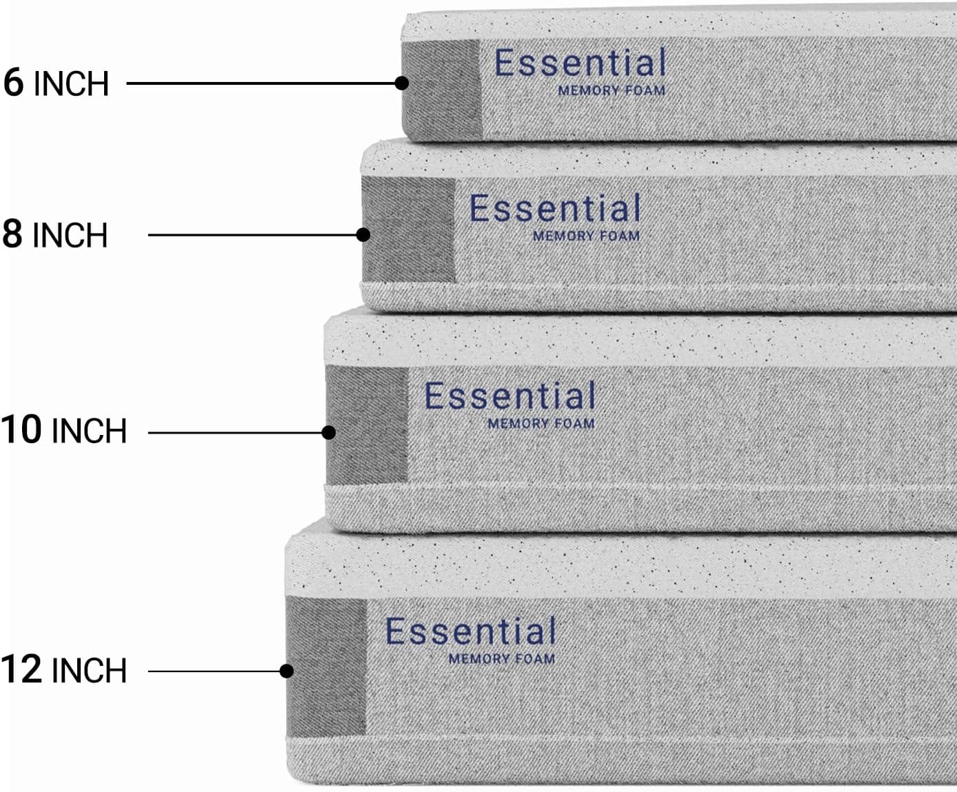 LIFEMENT, Essential 12 Inch Graphite Infused Memory Foam Mattress, Medium Firm, Fiberglass Free, Pressure Relief, Safe & Certified Foams & Cover, 10-Year Warranty, Mattress in a Box, Queen