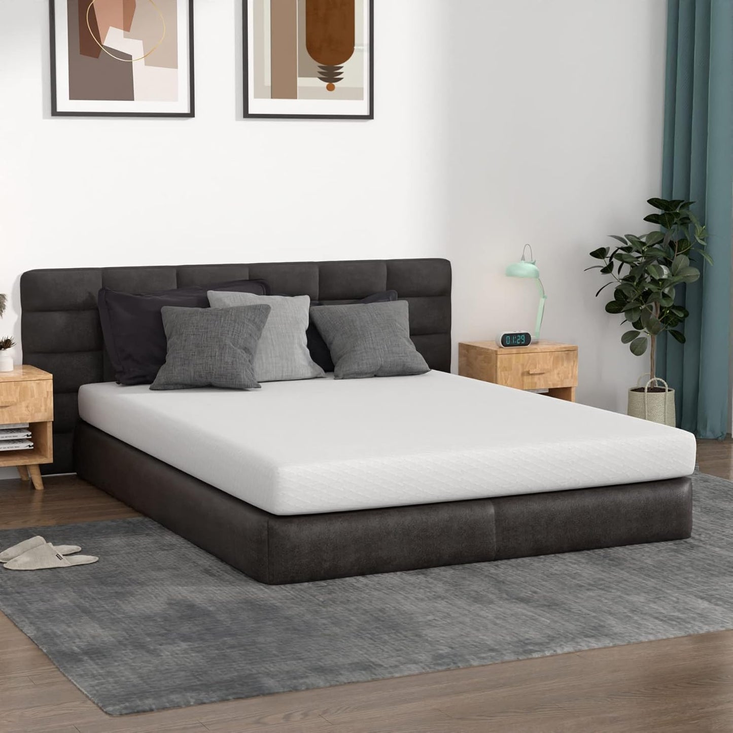 FDW | 5 Inch Twin Mattress | Medium Firm | Gel Memory Foam Mattress | White | Bed in a Box, CertiPUR-US Certified | Pressure Relief, Cooling Ventilated Foam | Washable Removable Cover