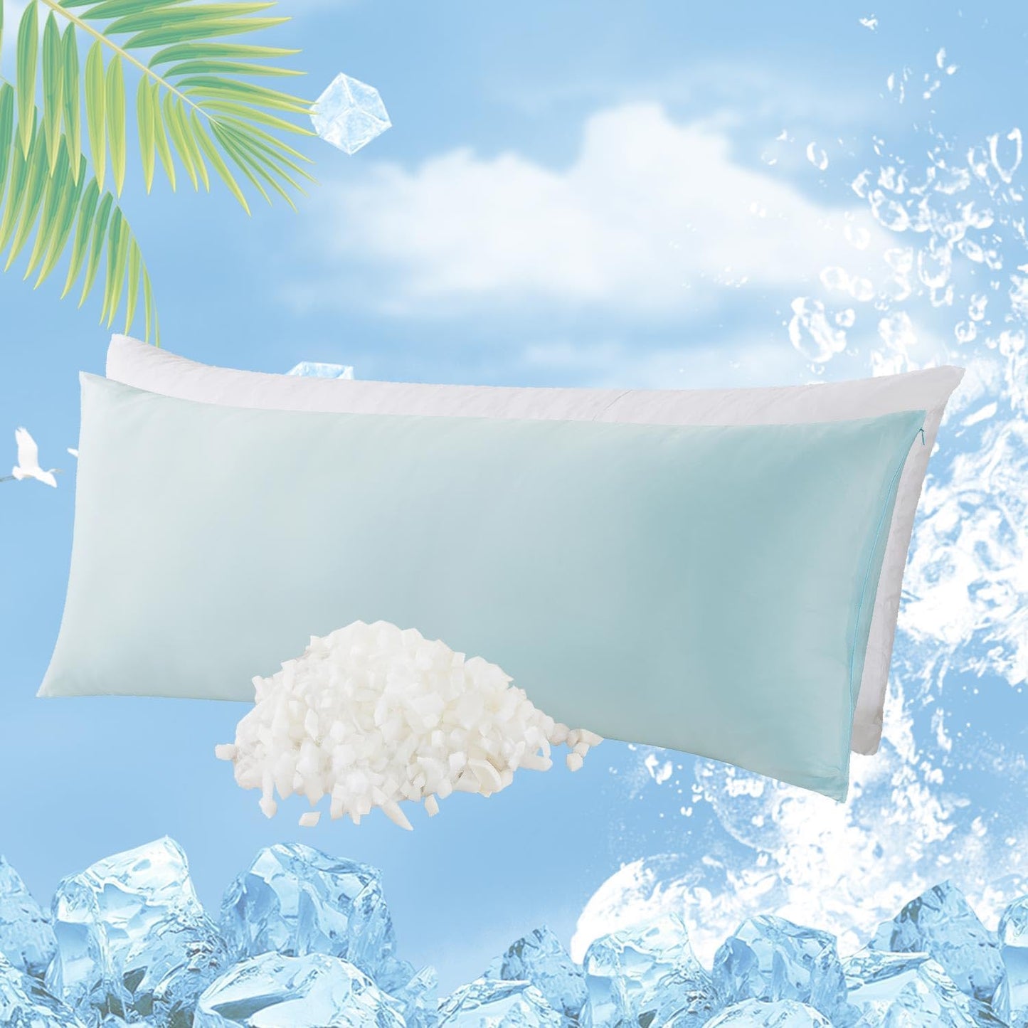 WhatsBedding Memory Foam Body Pillow with Removable Pillowcase-Fluffy Body Pillows for Adults -Large Long Bed Pillows for Sleeping - 20x54 inch, White