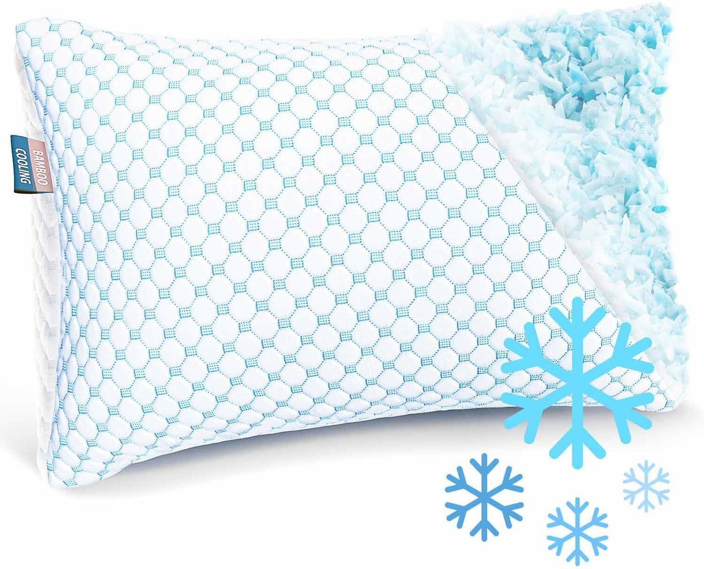 Nestl Cooling Body Pillow for Sleeping 1 Pack, Luxury Shredded Memory Foam Body Pillows, Adjustable Cold Gel Pillows for Hot Sleepers, Supportive Long Pillow for Bed Side Back Stomach Sleepers