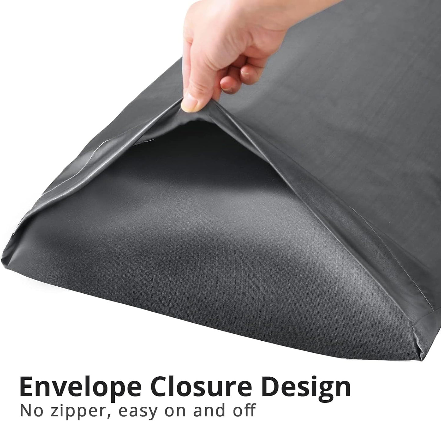 HUXMEYSON Body Pillow with Satin Pillowcase, Cooling Body Pillow for Adults, Removable Cover, Grey (20"x54")