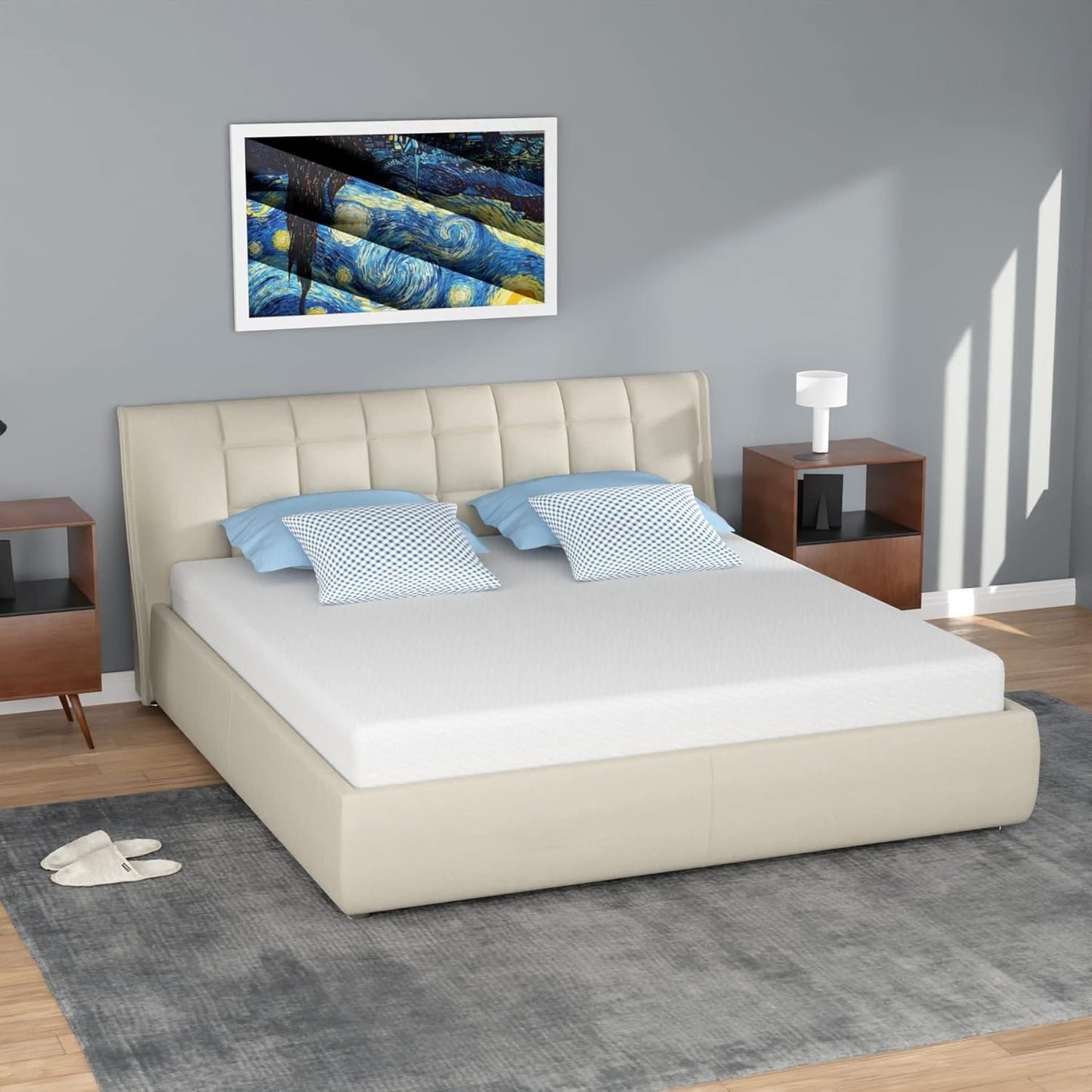 FDW | 5 Inch Twin Mattress | Medium Firm | Gel Memory Foam Mattress | White | Bed in a Box, CertiPUR-US Certified | Pressure Relief, Cooling Ventilated Foam | Washable Removable Cover