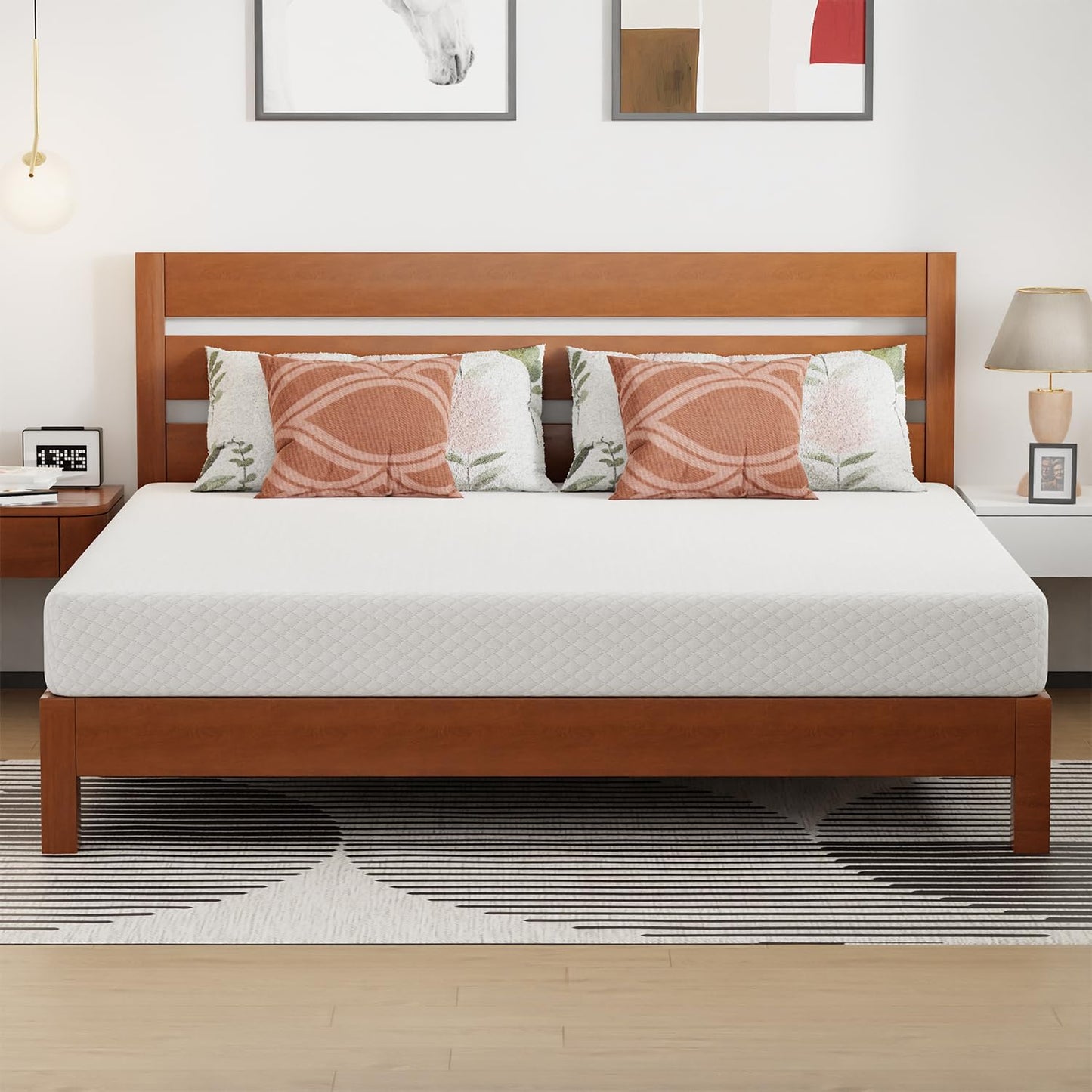 FDW | 5 Inch Twin Mattress | Medium Firm | Gel Memory Foam Mattress | White | Bed in a Box, CertiPUR-US Certified | Pressure Relief, Cooling Ventilated Foam | Washable Removable Cover