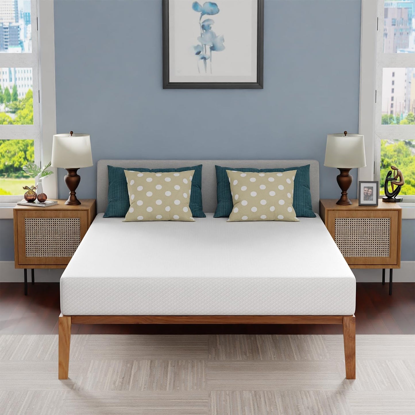 FDW | 5 Inch Twin Mattress | Medium Firm | Gel Memory Foam Mattress | White | Bed in a Box, CertiPUR-US Certified | Pressure Relief, Cooling Ventilated Foam | Washable Removable Cover