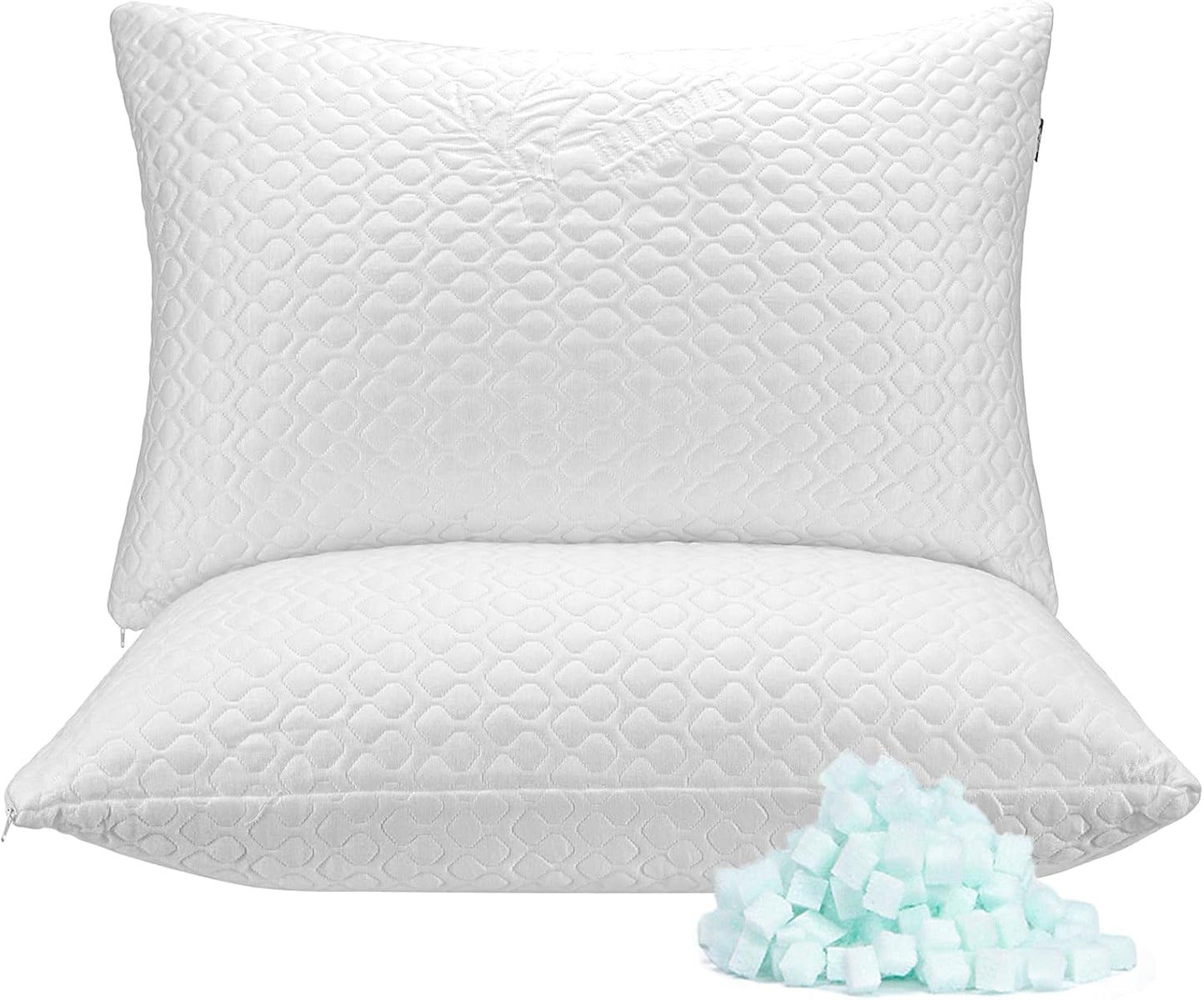 Shredded Memory Foam Full Body Pillow – Side Sleeper – Huggable Long Pillow for Body Relief – with Ultra Soft Cooling Cover, 20 x 54 inches