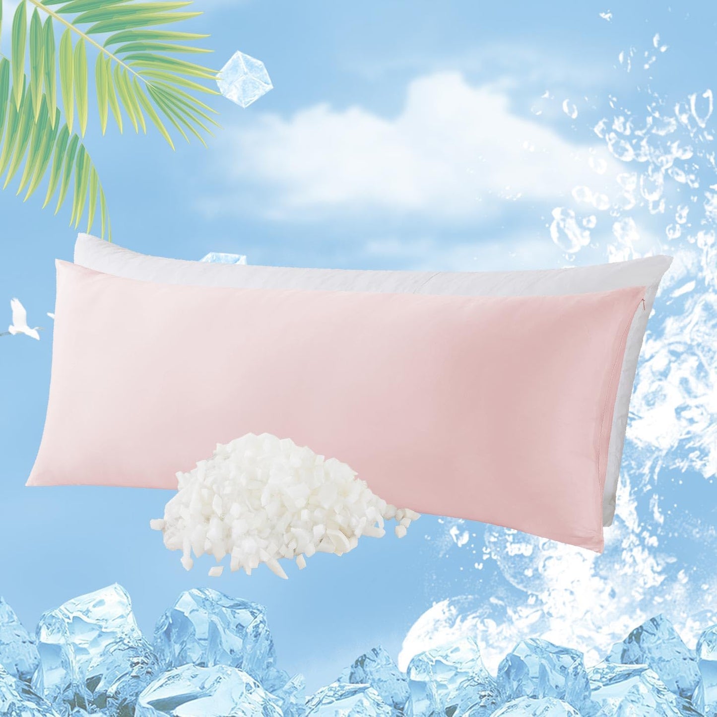 WhatsBedding Memory Foam Body Pillow with Removable Pillowcase-Fluffy Body Pillows for Adults -Large Long Bed Pillows for Sleeping - 20x54 inch, White