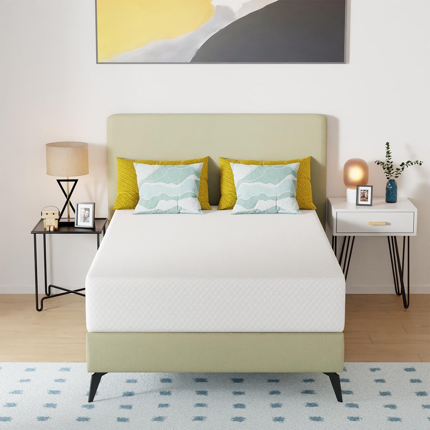 FDW | 5 Inch Twin Mattress | Medium Firm | Gel Memory Foam Mattress | White | Bed in a Box, CertiPUR-US Certified | Pressure Relief, Cooling Ventilated Foam | Washable Removable Cover